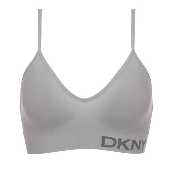 DKNY Ladies' Seamless Bralette 2-Pack Bra (Black/Gray, Small) - Picture 2 of 4